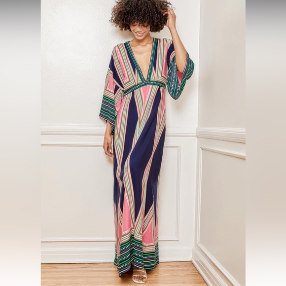 Lulus Montecito Printer Maxi Dress Sz S - Picture 4 of 7
